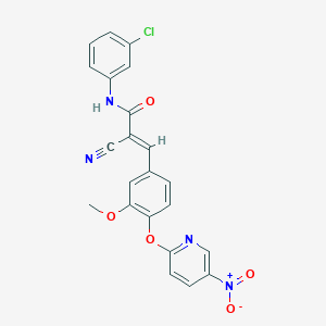 (2E)-N-(3-chlorophenyl)-2-cyano-3-{3-methoxy-4-[(5-nitropyridin-2-yl)oxy]phenyl}prop-2-enamide