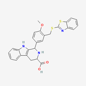 1-{3-[(1,3-benzothiazol-2-ylsulfanyl)methyl]-4-methoxyphenyl}-2,3,4,9-tetrahydro-1H-beta-carboline-3-carboxylic acid