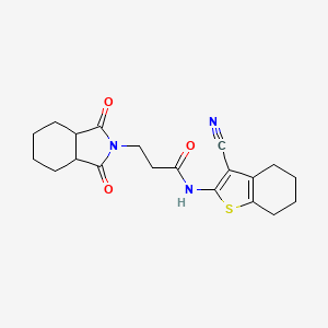 molecular formula C20H23N3O3S B10892994 N-(3-cyano-4,5,6,7-tetrahydro-1-benzothiophen-2-yl)-3-(1,3-dioxooctahydro-2H-isoindol-2-yl)propanamide 