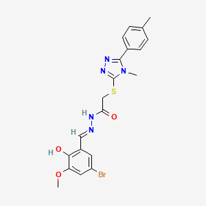 molecular formula C20H20BrN5O3S B10893032 N'-(5-bromo-2-hydroxy-3-methoxybenzylidene)-2-{[4-methyl-5-(4-methylphenyl)-4H-1,2,4-triazol-3-yl]sulfanyl}acetohydrazide 