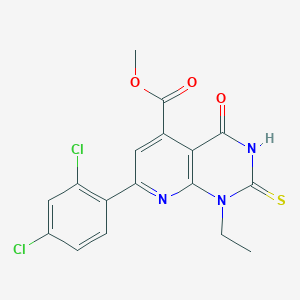 molecular formula C17H13Cl2N3O3S B10893046 Methyl 7-(2,4-dichlorophenyl)-1-ethyl-4-oxo-2-sulfanyl-1,4-dihydropyrido[2,3-d]pyrimidine-5-carboxylate 