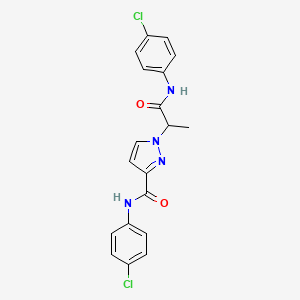 N-(4-chlorophenyl)-1-{1-[(4-chlorophenyl)amino]-1-oxopropan-2-yl}-1H-pyrazole-3-carboxamide