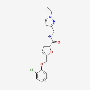 molecular formula C19H20ClN3O3 B10893069 5-[(2-chlorophenoxy)methyl]-N-[(1-ethyl-1H-pyrazol-3-yl)methyl]-N-methylfuran-2-carboxamide 