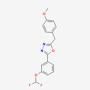 molecular formula C17H14F2N2O3 B10893070 2-[3-(Difluoromethoxy)phenyl]-5-(4-methoxybenzyl)-1,3,4-oxadiazole 