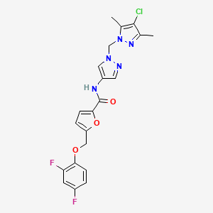 N-{1-[(4-chloro-3,5-dimethyl-1H-pyrazol-1-yl)methyl]-1H-pyrazol-4-yl}-5-[(2,4-difluorophenoxy)methyl]furan-2-carboxamide