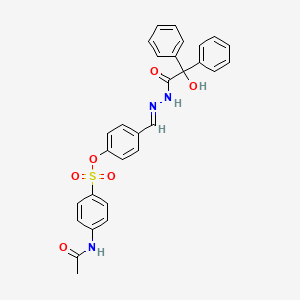 molecular formula C29H25N3O6S B10893091 4-[(E)-{2-[hydroxy(diphenyl)acetyl]hydrazinylidene}methyl]phenyl 4-(acetylamino)benzenesulfonate 