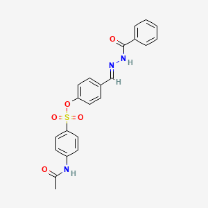 molecular formula C22H19N3O5S B10893122 4-{(E)-[2-(phenylcarbonyl)hydrazinylidene]methyl}phenyl 4-(acetylamino)benzenesulfonate 