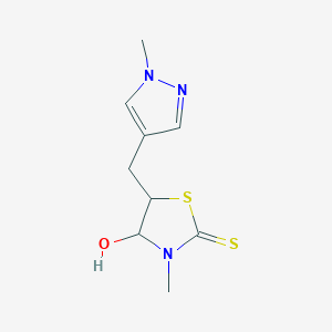 molecular formula C9H13N3OS2 B10893137 4-hydroxy-3-methyl-5-[(1-methyl-1H-pyrazol-4-yl)methyl]-1,3-thiazolidine-2-thione 