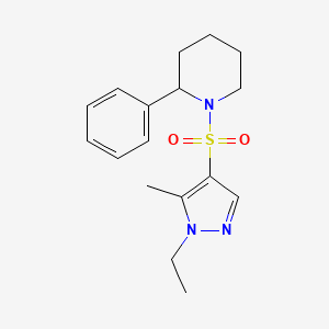 1-[(1-ethyl-5-methyl-1H-pyrazol-4-yl)sulfonyl]-2-phenylpiperidine