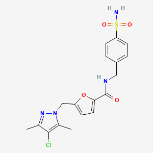 5-[(4-chloro-3,5-dimethyl-1H-pyrazol-1-yl)methyl]-N-(4-sulfamoylbenzyl)furan-2-carboxamide