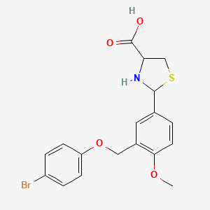 molecular formula C18H18BrNO4S B10893164 2-{3-[(4-Bromophenoxy)methyl]-4-methoxyphenyl}-1,3-thiazolidine-4-carboxylic acid 