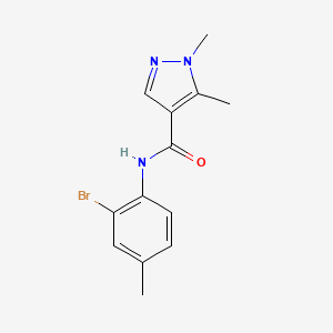 molecular formula C13H14BrN3O B10893175 N-(2-bromo-4-methylphenyl)-1,5-dimethyl-1H-pyrazole-4-carboxamide 