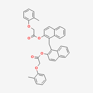 molecular formula C39H32O6 B10893196 Methanediyldinaphthalene-1,2-diyl bis[(2-methylphenoxy)acetate] 