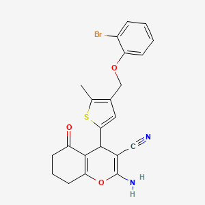 2-amino-4-{4-[(2-bromophenoxy)methyl]-5-methylthiophen-2-yl}-5-oxo-5,6,7,8-tetrahydro-4H-chromene-3-carbonitrile