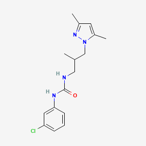 molecular formula C16H21ClN4O B10893204 1-(3-chlorophenyl)-3-[3-(3,5-dimethyl-1H-pyrazol-1-yl)-2-methylpropyl]urea 