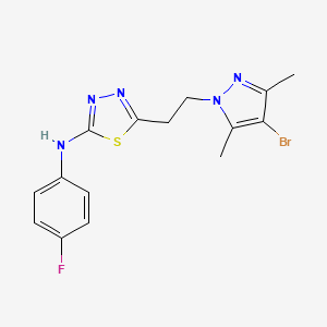 5-[2-(4-bromo-3,5-dimethyl-1H-pyrazol-1-yl)ethyl]-N-(4-fluorophenyl)-1,3,4-thiadiazol-2-amine