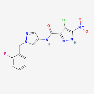 4-chloro-N-[1-(2-fluorobenzyl)-1H-pyrazol-4-yl]-5-nitro-1H-pyrazole-3-carboxamide