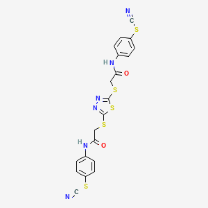 1,3,4-Thiadiazole-2,5-diylbis[sulfanediyl(1-oxoethane-2,1-diyl)iminobenzene-4,1-diyl] bis(thiocyanate)