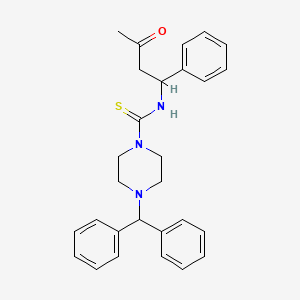 4-(diphenylmethyl)-N-(3-oxo-1-phenylbutyl)piperazine-1-carbothioamide