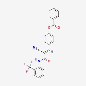 4-[(1E)-2-cyano-3-oxo-3-{[2-(trifluoromethyl)phenyl]amino}prop-1-en-1-yl]phenyl benzoate