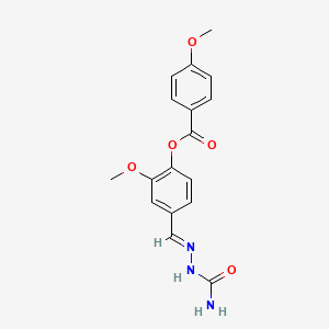 [4-[(E)-(carbamoylhydrazinylidene)methyl]-2-methoxyphenyl] 4-methoxybenzoate