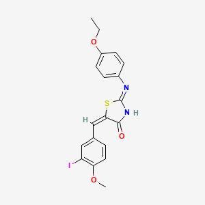 molecular formula C19H17IN2O3S B10893310 (2E,5E)-2-[(4-ethoxyphenyl)imino]-5-(3-iodo-4-methoxybenzylidene)-1,3-thiazolidin-4-one 