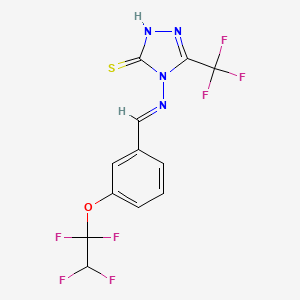 molecular formula C12H7F7N4OS B10893316 4-({(E)-[3-(1,1,2,2-tetrafluoroethoxy)phenyl]methylidene}amino)-5-(trifluoromethyl)-4H-1,2,4-triazole-3-thiol 