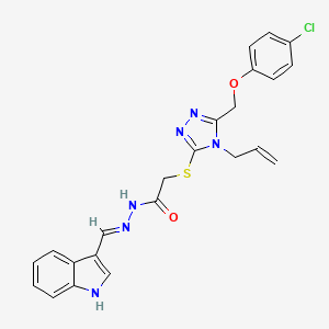 2-({5-[(4-chlorophenoxy)methyl]-4-(prop-2-en-1-yl)-4H-1,2,4-triazol-3-yl}sulfanyl)-N'-[(E)-1H-indol-3-ylmethylidene]acetohydrazide