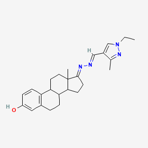 (17E)-17-{(2E)-[(1-ethyl-3-methyl-1H-pyrazol-4-yl)methylidene]hydrazinylidene}estra-1,3,5(10)-trien-3-ol