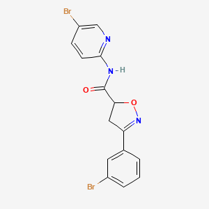 3-(3-bromophenyl)-N-(5-bromopyridin-2-yl)-4,5-dihydro-1,2-oxazole-5-carboxamide