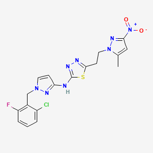 N-[1-(2-chloro-6-fluorobenzyl)-1H-pyrazol-3-yl]-5-[2-(5-methyl-3-nitro-1H-pyrazol-1-yl)ethyl]-1,3,4-thiadiazol-2-amine