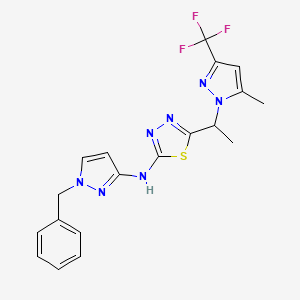 N-(1-benzyl-1H-pyrazol-3-yl)-5-{1-[5-methyl-3-(trifluoromethyl)-1H-pyrazol-1-yl]ethyl}-1,3,4-thiadiazol-2-amine