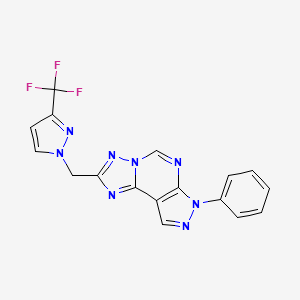 7-phenyl-2-{[3-(trifluoromethyl)-1H-pyrazol-1-yl]methyl}-7H-pyrazolo[4,3-e][1,2,4]triazolo[1,5-c]pyrimidine