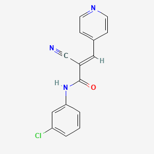 molecular formula C15H10ClN3O B10893395 (2E)-N-(3-chlorophenyl)-2-cyano-3-(pyridin-4-yl)prop-2-enamide 