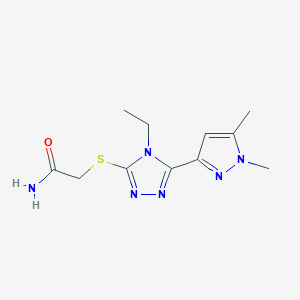 2-{[5-(1,5-dimethyl-1H-pyrazol-3-yl)-4-ethyl-4H-1,2,4-triazol-3-yl]sulfanyl}acetamide