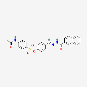 4-{(E)-[2-(naphthalen-2-ylcarbonyl)hydrazinylidene]methyl}phenyl 4-(acetylamino)benzenesulfonate