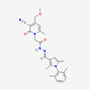 2-[3-cyano-4-(methoxymethyl)-6-methyl-2-oxopyridin-1(2H)-yl]-N'-{(E)-[1-(2,6-dimethylphenyl)-2,5-dimethyl-1H-pyrrol-3-yl]methylidene}acetohydrazide