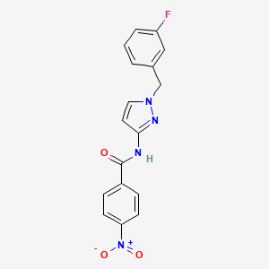 molecular formula C17H13FN4O3 B10893436 N-[1-(3-fluorobenzyl)-1H-pyrazol-3-yl]-4-nitrobenzamide 