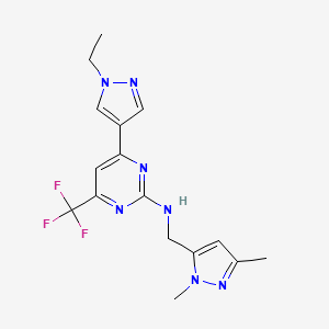 N-[(1,3-dimethyl-1H-pyrazol-5-yl)methyl]-4-(1-ethyl-1H-pyrazol-4-yl)-6-(trifluoromethyl)pyrimidin-2-amine