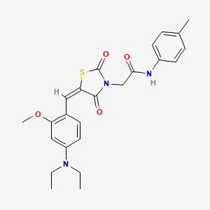 2-{(5E)-5-[4-(diethylamino)-2-methoxybenzylidene]-2,4-dioxo-1,3-thiazolidin-3-yl}-N-(4-methylphenyl)acetamide