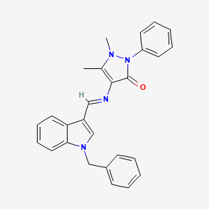 4-{[(E)-(1-benzyl-1H-indol-3-yl)methylidene]amino}-1,5-dimethyl-2-phenyl-1,2-dihydro-3H-pyrazol-3-one