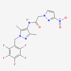 N-[3,5-dimethyl-1-(pentafluorobenzyl)-1H-pyrazol-4-yl]-2-(3-nitro-1H-pyrazol-1-yl)acetamide