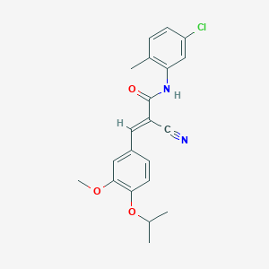 molecular formula C21H21ClN2O3 B10893502 (2E)-N-(5-chloro-2-methylphenyl)-2-cyano-3-[3-methoxy-4-(propan-2-yloxy)phenyl]prop-2-enamide 