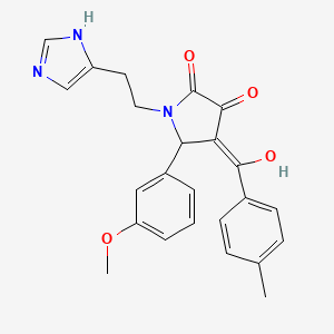 molecular formula C24H23N3O4 B10893507 3-hydroxy-1-[2-(1H-imidazol-4-yl)ethyl]-5-(3-methoxyphenyl)-4-[(4-methylphenyl)carbonyl]-1,5-dihydro-2H-pyrrol-2-one 