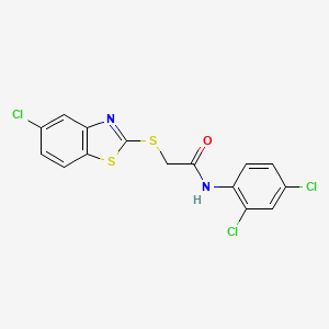 2-[(5-chloro-1,3-benzothiazol-2-yl)sulfanyl]-N-(2,4-dichlorophenyl)acetamide