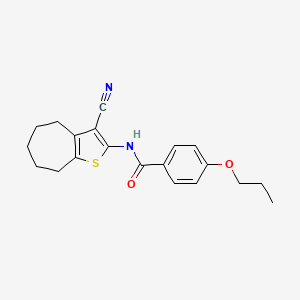 N-(3-cyano-5,6,7,8-tetrahydro-4H-cyclohepta[b]thiophen-2-yl)-4-propoxybenzamide