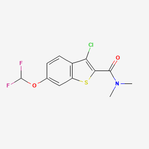 molecular formula C12H10ClF2NO2S B10893607 3-chloro-6-(difluoromethoxy)-N,N-dimethyl-1-benzothiophene-2-carboxamide 