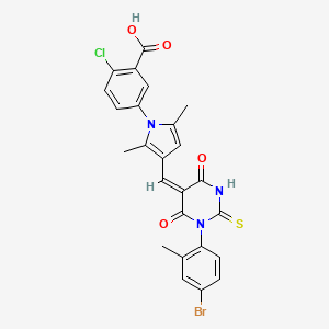 5-(3-{(E)-[1-(4-bromo-2-methylphenyl)-4,6-dioxo-2-thioxotetrahydropyrimidin-5(2H)-ylidene]methyl}-2,5-dimethyl-1H-pyrrol-1-yl)-2-chlorobenzoic acid