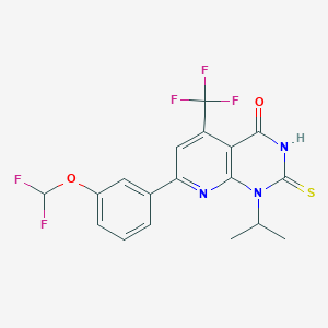 7-[3-(difluoromethoxy)phenyl]-1-(propan-2-yl)-2-sulfanyl-5-(trifluoromethyl)pyrido[2,3-d]pyrimidin-4(1H)-one