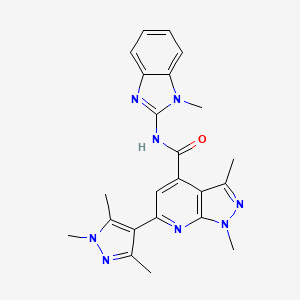 1,3-dimethyl-N-(1-methyl-1H-benzimidazol-2-yl)-6-(1,3,5-trimethyl-1H-pyrazol-4-yl)-1H-pyrazolo[3,4-b]pyridine-4-carboxamide